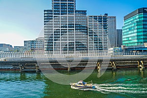 Cityscape of ships and Shinagawa (Keihin Canal)