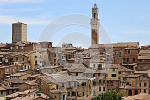 Cityscape of Siena with Mangia Tower