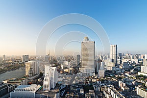 Cityscape with skyscrapers aerial view, Bangkok, Thailand