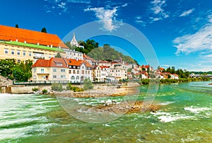 Cityscape of the small Austrian city of  Steyr