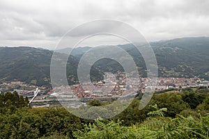 Cityscape of a small town in the north of Spain, Asturias