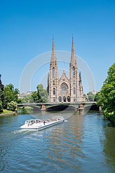 Cityscape of Strasbourg and the Reformed Church Saint Paul. France, Europe