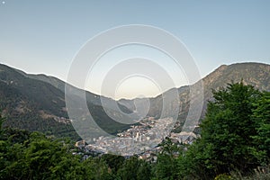 Cityscape in Summer of Andorra La Vella, Andorra