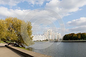 Cityscape on a sunny autumn day