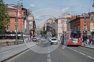 Cityscape in Sunny day in Toulouse, France in summer 2022