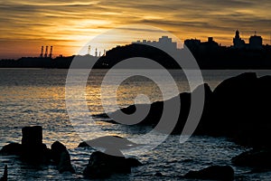 Cityscape Sunset Scene, Montevideo, Uruguay