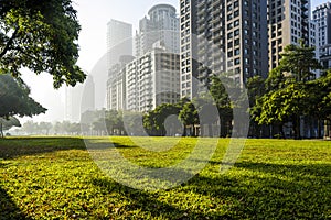 cityscape of Taichung city in in the morning.