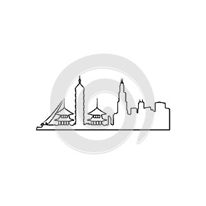 cityscape in Taipei icon. Element of Cityscape for mobile concept and web apps icon. Outline, thin line icon for website design photo