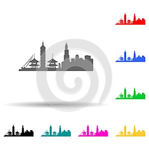 cityscape in Taipei multi color style icon. Simple glyph, flat vector of cityscape icons for ui and ux, website or mobile