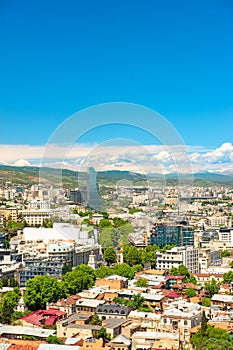 Cityscape Tbilisi Tiflis Georgia Caucasus Landscape blue sky photo