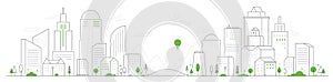 Cityscape - thin line design style vector illustration