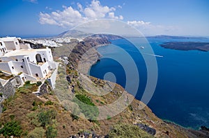 Cityscape of Thira in Santorini island, Greece