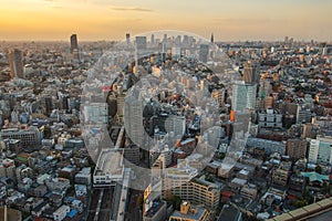 Cityscape of Tokyo skyline at sunset. Landmark of Japan