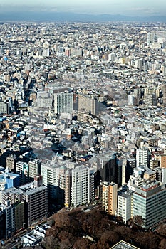 Cityscape of Tokyo and skylines. Taken from Tokyo metropolitan government building. Japan travel landmark