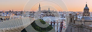 Cityscape from the top of the Metropol Parasol. This structure has been designed by the german architect J.Mayer and completed in