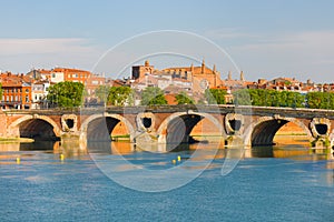 Cityscape of Toulouse in summer