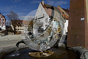 Cityscape of the town of Braunlingen Schwarzwald germany