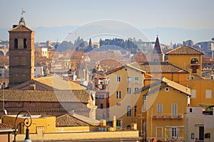 Cityscape of Trastevere,Rome, Italy, a view from the Gianicolo Janiculum hill