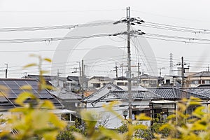 cityscape of a typical residential area in the outskirts of Tokyo, Japan