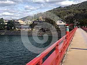 Cityscape of Uji with Rive Uji, Kyoto, Japan