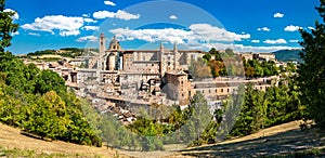 Cityscape of Urbino in Marche, Italy