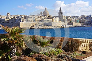 Cityscape of the Valletta City from Tigne Point Foreshore, Malta