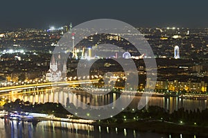 Cityscape of Vienna city at night