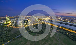 Cityscape of Vienna city at night