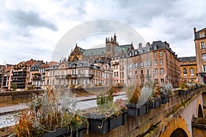 Cityscape view from the beautiful city of Metz in France