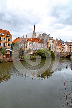 Cityscape view from the beautiful city of Metz in France