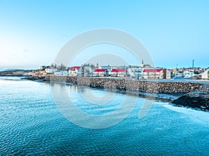 Cityscape view of Borganes, Iceland