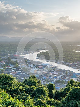 Cityscape view of Chumphon estuary, Thailand