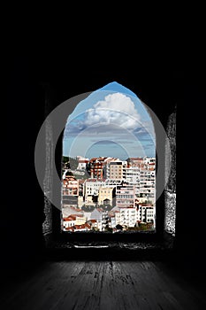 Cityscape, View of the city from the window of the old castle in Lisbon, Portugal