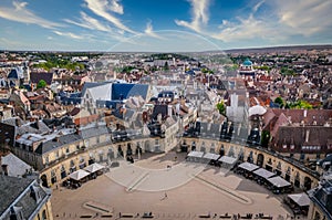 Cityscape view of Dijon, Liberation Plaza, Dijon, France