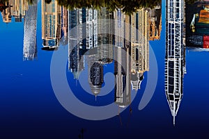 A cityscape view of Dubai Marina in United Arab Emirates