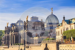 Cityscape - view of the facade of the Dresden Academy of Fine Arts on the Bruhl`s Terrace photo