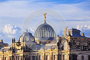 Cityscape - view of the facade of the Dresden Academy of Fine Arts on the Bruhl`s Terrace photo