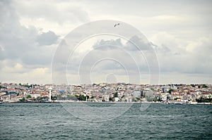 Cityscape view from ferry sail. Istanbul, Turkey photo