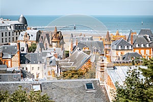 Cityscape view oof Trouville in France