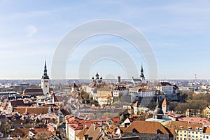 Cityscape view to old town of Tallinn, Estonia