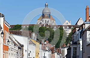 Cityscape views of medieval city Provins: architecture of an ancient city. Provins - commune in Seine-et-Marne