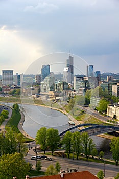 Cityscape of Vilnius. View from Gediminas Tower