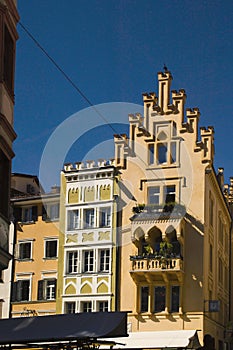 Cityscape of vintage Architecture, Bolzano, south Tyrol Italy photo