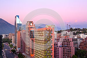 Cityscape of the wealthy district of Vitacura in Santiago photo