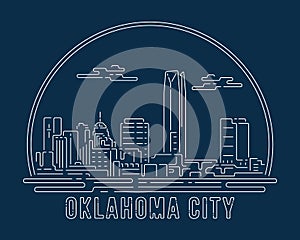 Cityscape with white abstract line corner curve modern style on dark blue background, building skyline city vector illustration