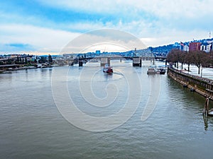 Cityscape of Willamette river in downtown Portland