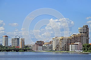 Cityscape of Yekaterinburg, the city pond