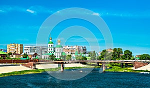 Cityscape of Yoshkar-Ola at the Malaya Kokshaga River in Russia photo