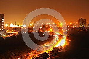 the Citysearch of Noida at night