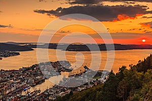 Cityspace of bergen in Norway